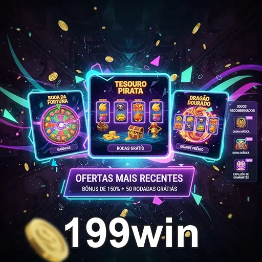 Imagem do site 199win apresentando promoções e novidades na página inicial.